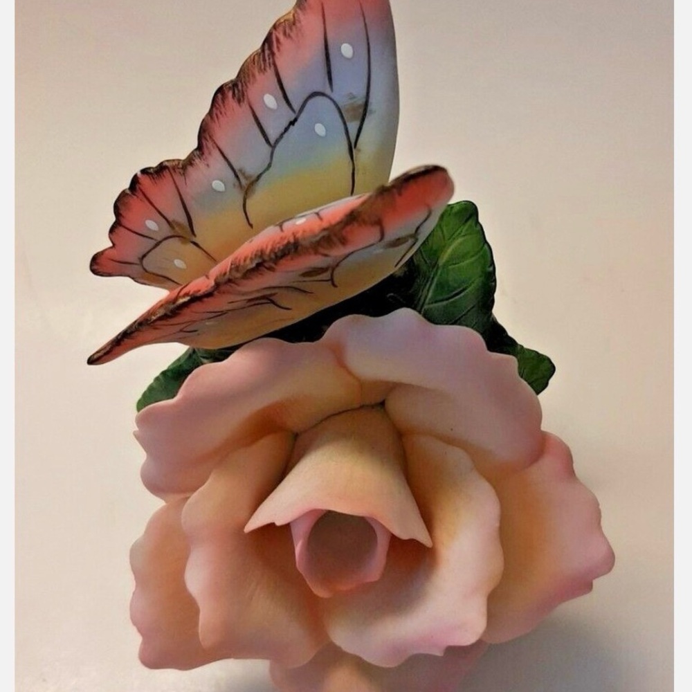Cosmos Pink Rose and Butterfly Decor